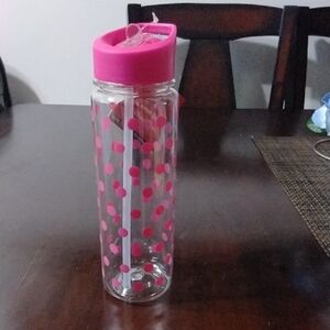Pink Polka Dot Water Bottle